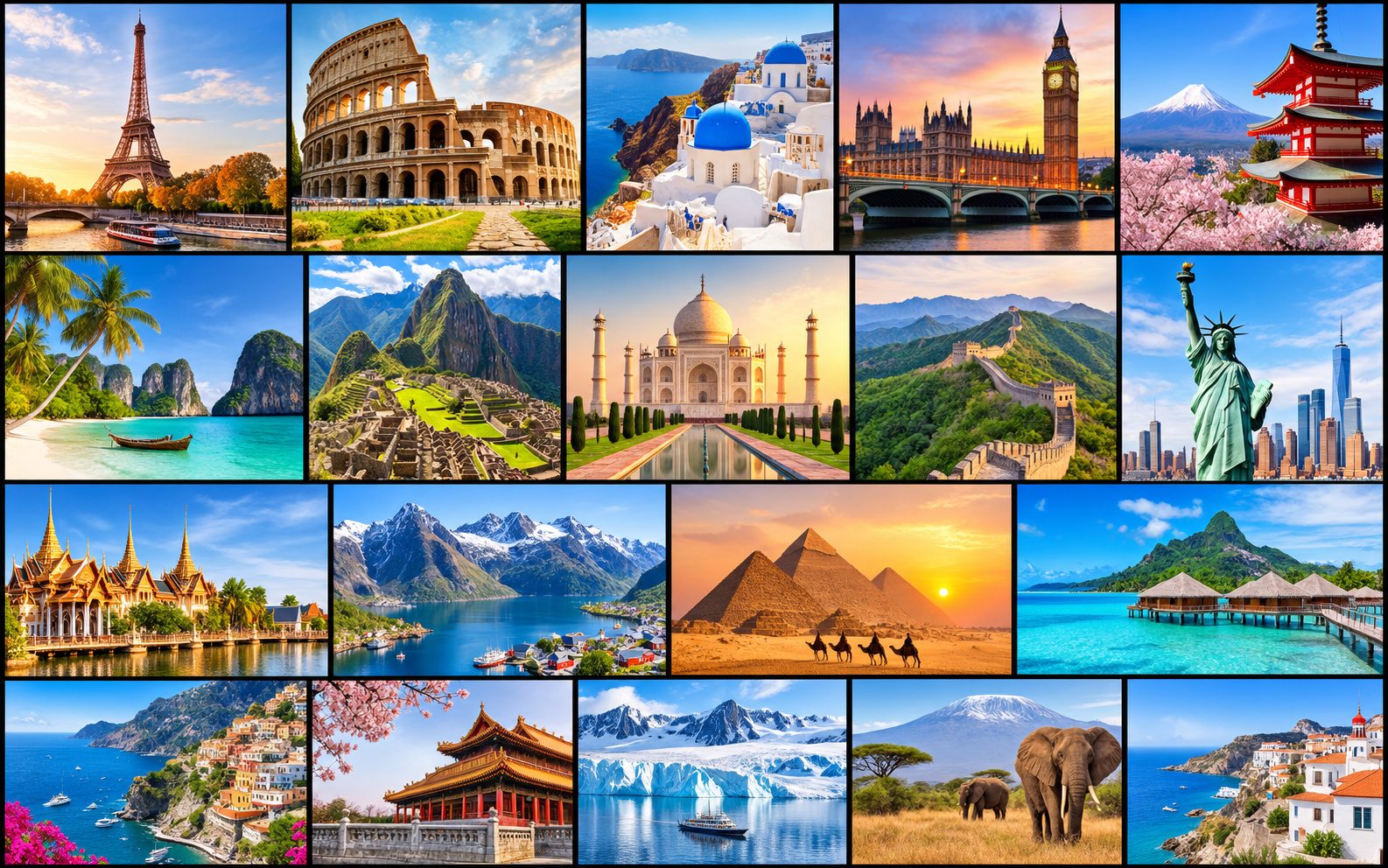 Destinos internacionales: monumentos y paisajes emblemáticos del mundo